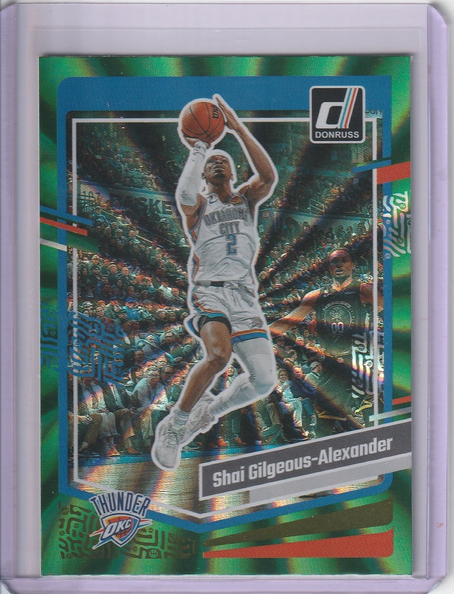 2023-24 Panini Donruss Basketball - Shai Gilgeous-Alexander 'Green Laser' Holo