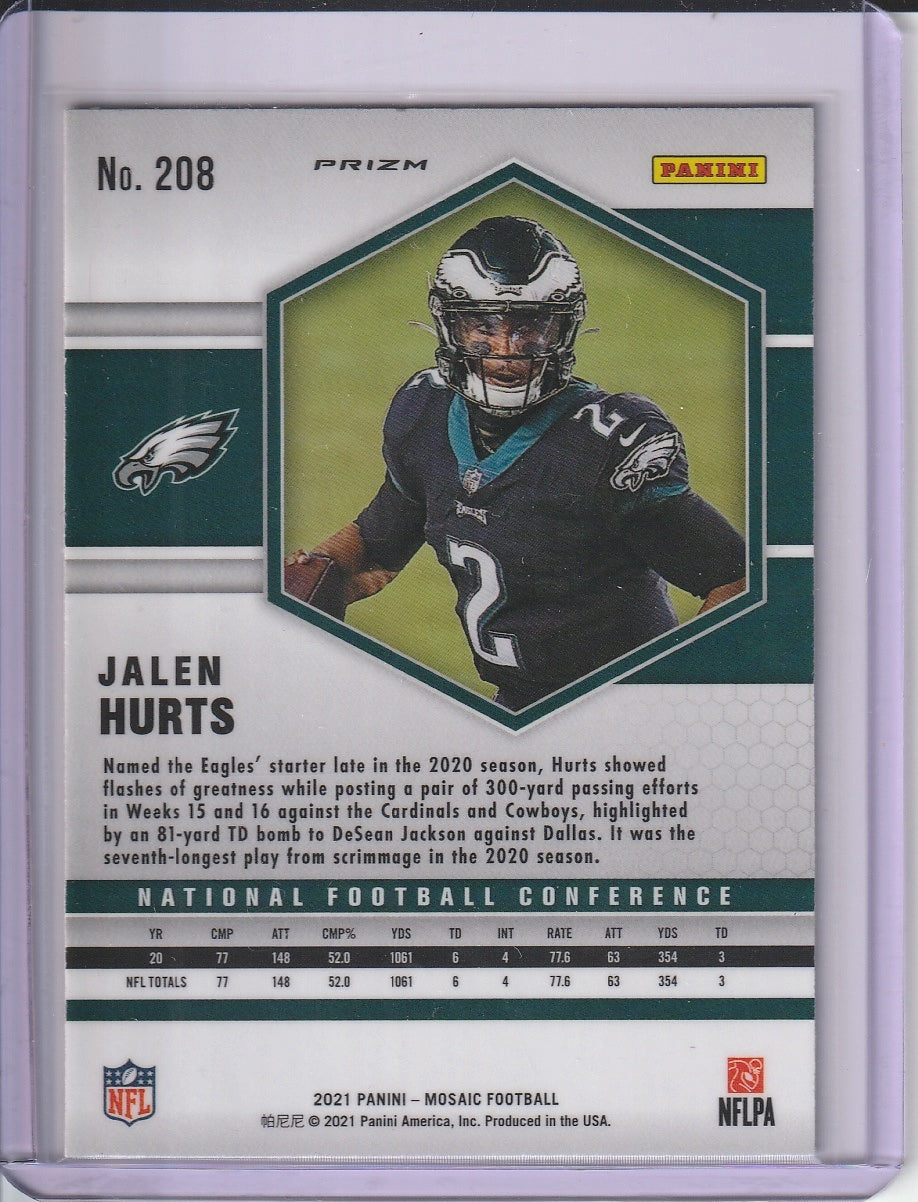 2021 Panini Mosaic Football - Jalen Hurts 'Silver Prizm Holo'