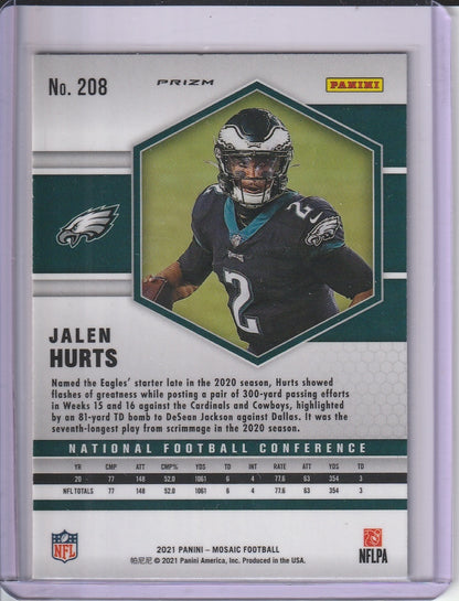 2021 Panini Mosaic Football - Jalen Hurts 'Silver Prizm Holo'