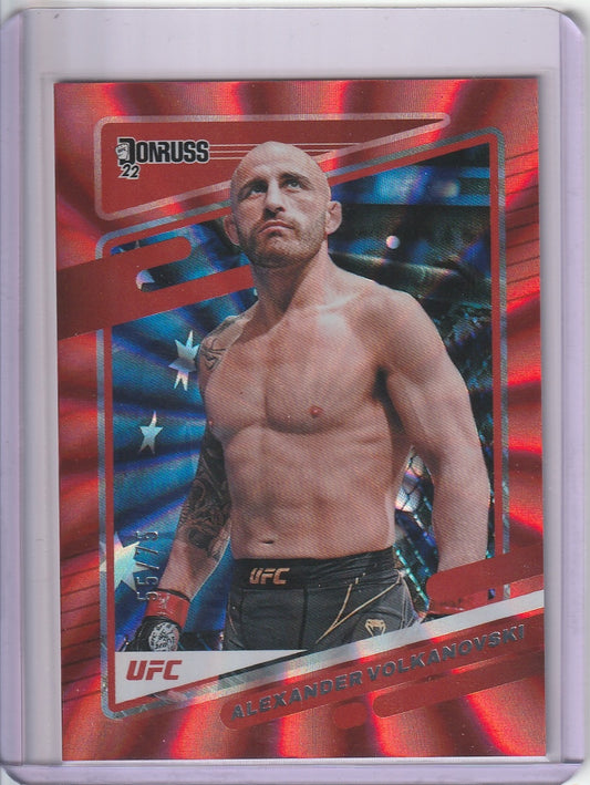 2022 Panini Donruss UFC - Alexander Volkanovski Red Laser Holo /75