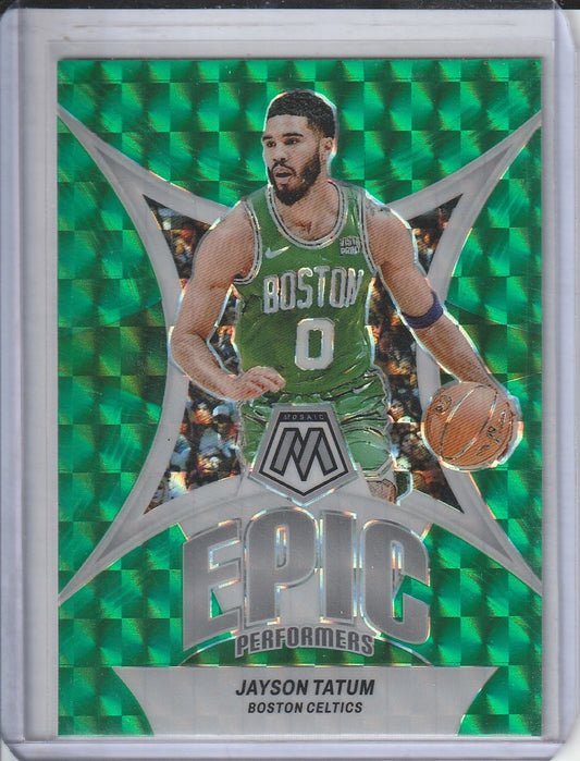 2023-24 Panini Mosaic Basketball - Jayson Tatum 'Epic Performers' Green Prizm