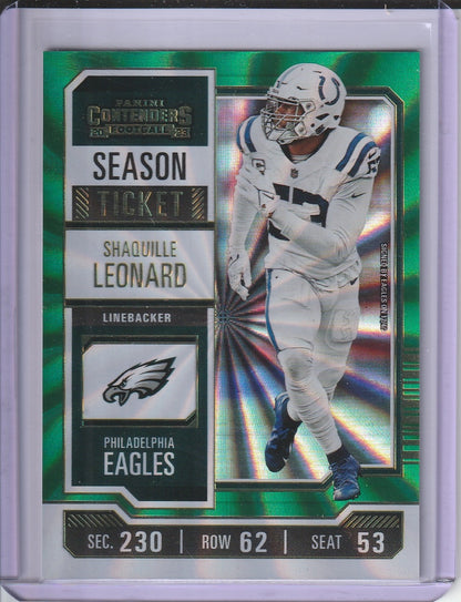 2023 Panini Contenders Football - Shaquille Leonard 'Green Laser'