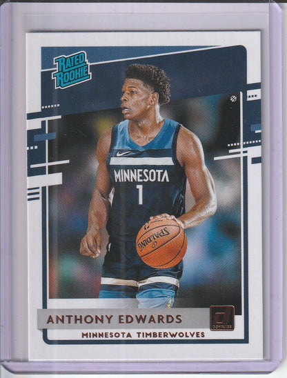 2020-21 Panini Donruss Basketball - Anthony Edwards 'Rated Rookie' RC Rookie
