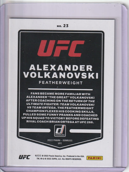 2022 Panini Donruss UFC - Alexander Volkanovski Red Laser Holo /75