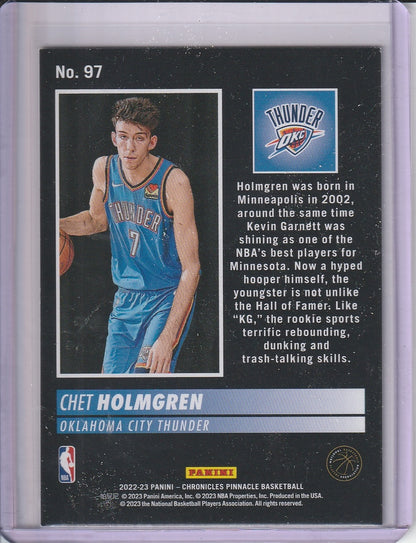 2022-23 Panini Chronicles Pinnacle Basketball - Chet Holmgren RC Rookie