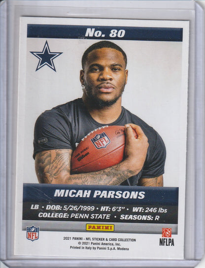 2021 Panini NFL Stickers and Card Collection - Micah Parsons RC Rookie