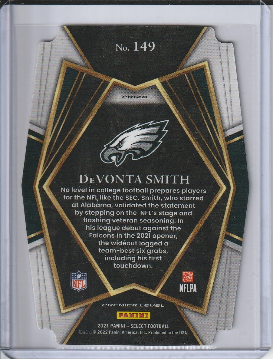 2021 Panini Select Football - DeVonta Smith 'Premier Level Black Gold' Die Cut Prizm RC Rookie