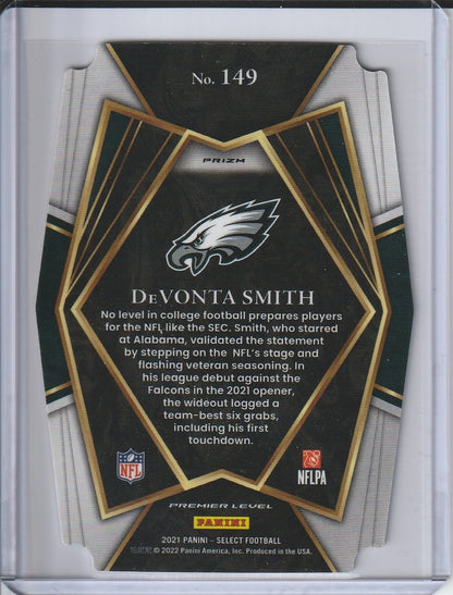 2021 Panini Select Football - DeVonta Smith 'Premier Level Black Gold' Die Cut Prizm RC Rookie