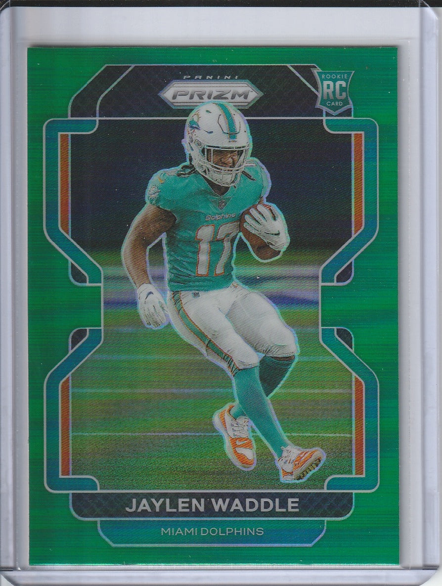 2021 Panini Prizm Football - Jaylen Waddle 'Green Prizm' RC Rookie *Colour Match*