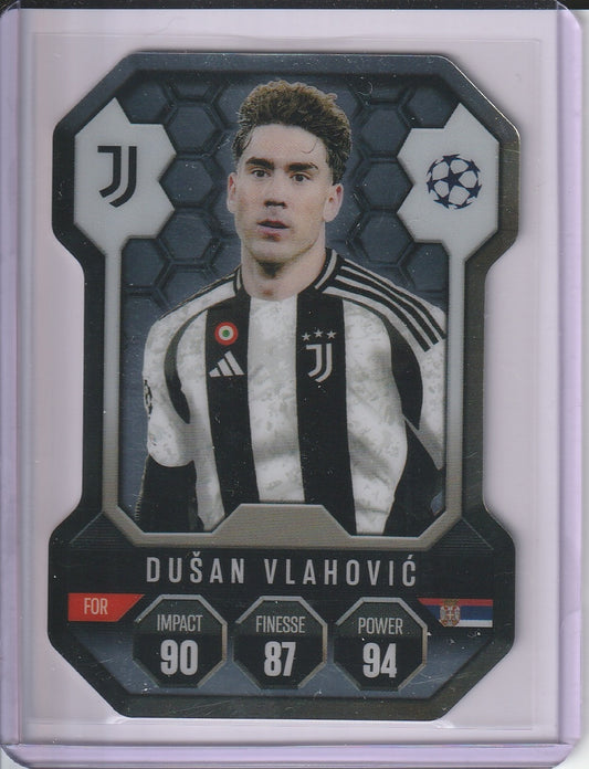 2025 Topps Match Attax - Dusan Vlahovic 'Chrome Sheild' Die Cut