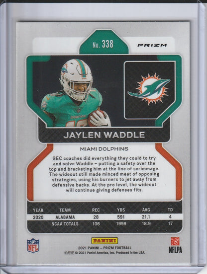 2021 Panini Prizm Football - Jaylen Waddle 'Green Prizm' RC Rookie *Colour Match*