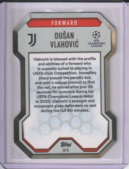 2025 Topps Match Attax - Dusan Vlahovic 'Chrome Sheild' Die Cut