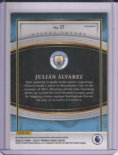 2022-23 Panini Select Premier League Soccer - Julian Alvarez 'Select Futures' Silver Prizm