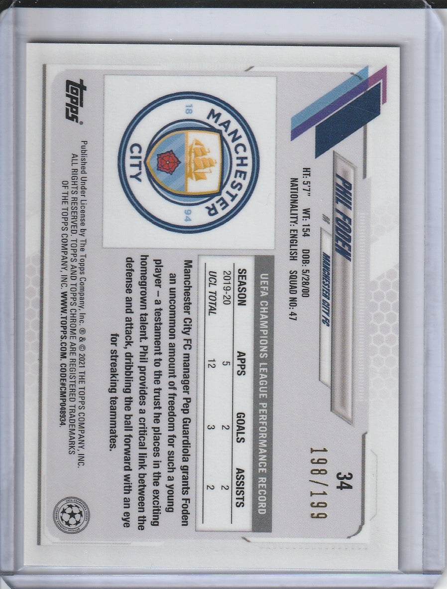 2021 Topps Chrome UCL x Steve Aoki - Phil Foden /199
