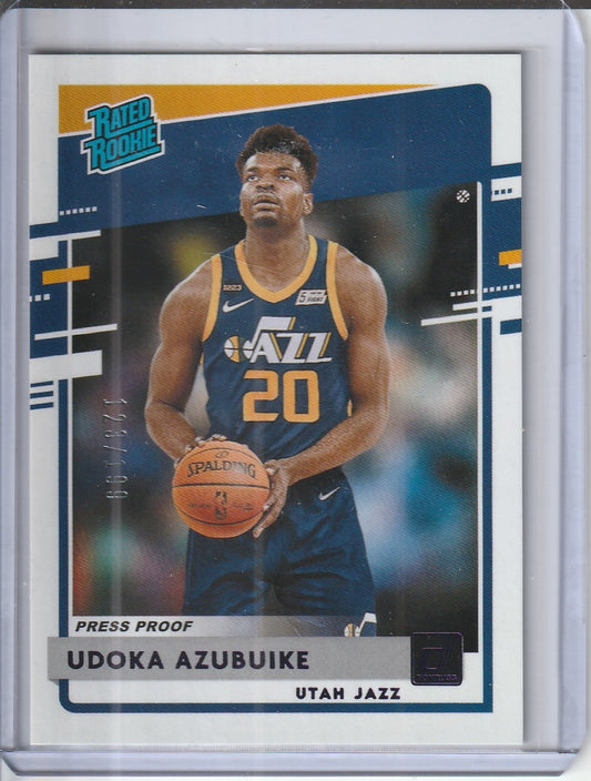 2020-21 Panini Donruss Basketball - Udoka Azubuike 'Rated Rookie' Press Proof Purple /199