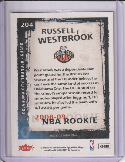 2008-09 Fleer NBA - Russell Westbrook RC Rookie