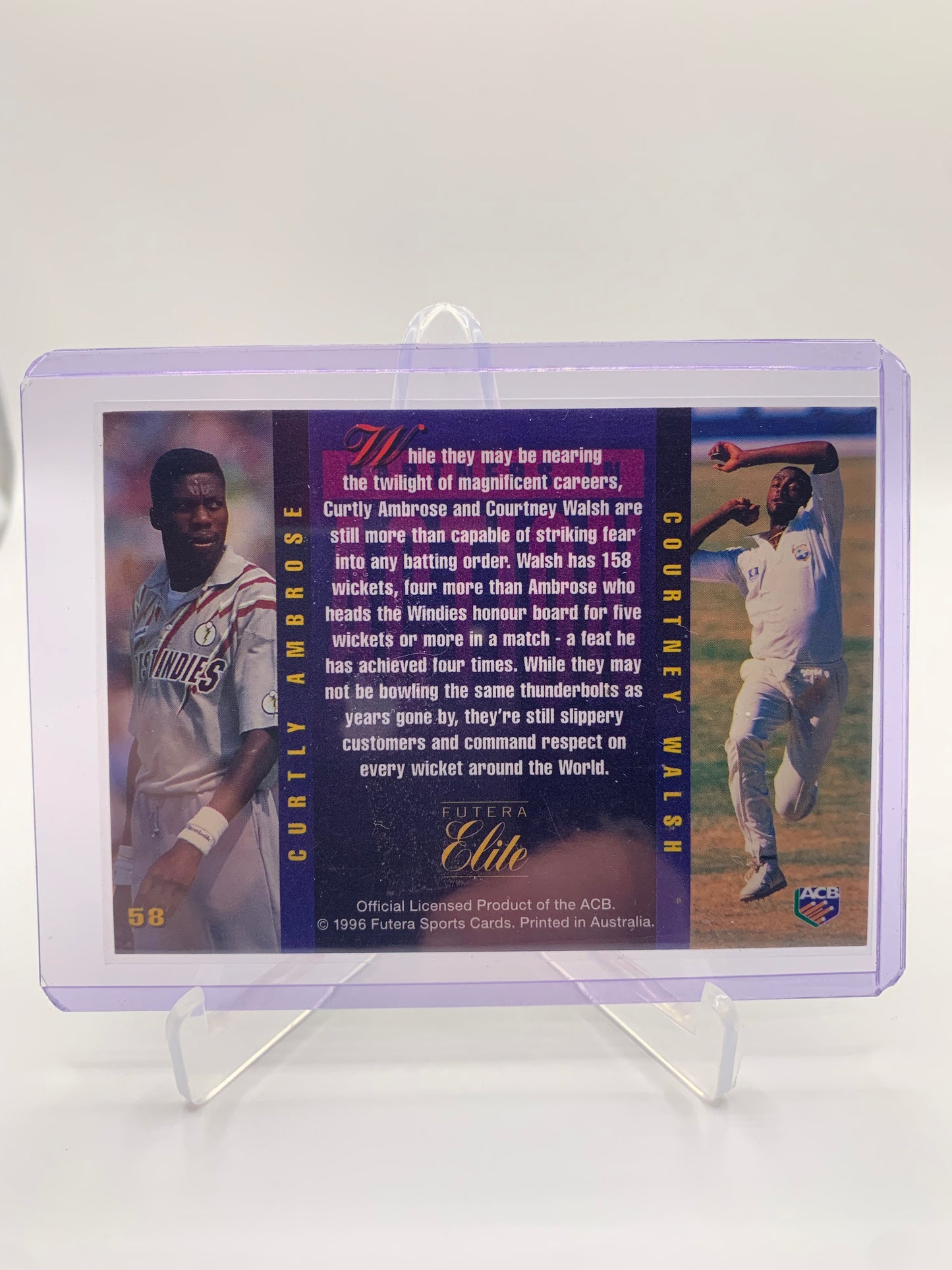 1996 Futera Elite Cricket - Curtly Ambrose, Courtney Walsh ‘Partners in Action’