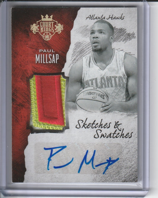 2016-17 Panini Court Kings Basketball - Paul Millsap 'Sketches and Swatches' Patch Auto /25 *Game Worn*