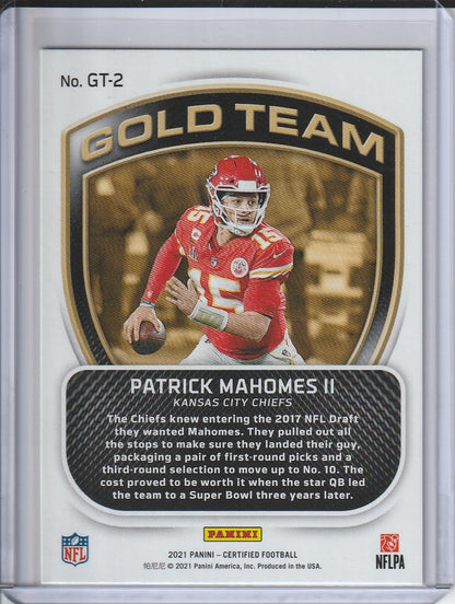 2021 Panini Certified Football - Patrick Mahomes II 'Gold Team'