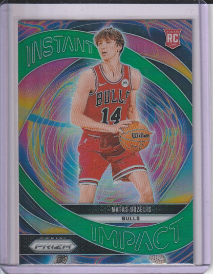 2024-25 Panini Prizm Basketball - Matas Buzelis 'Instant Impact' Green Prizm RC Rookie