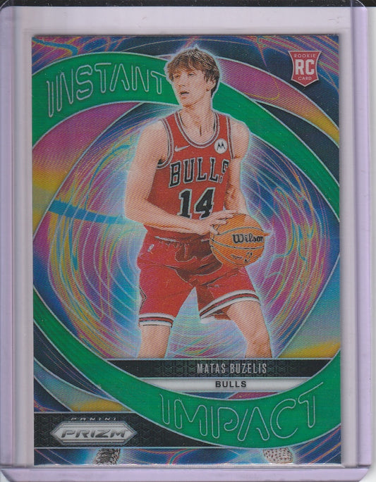 2024-25 Panini Prizm Basketball - Matas Buzelis 'Instant Impact' Green Prizm RC Rookie