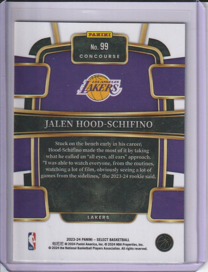 2023-24 Panini Select Basketball - Jalen Hood-Schifino RC Rookie