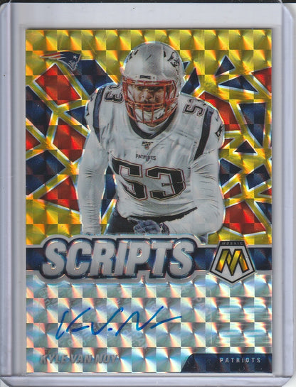2021 Panini Mosaic Football - Kyle Van Noy - 'Scripts' Gold /25 Autograph