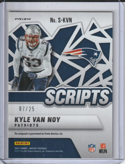 2021 Panini Mosaic Football - Kyle Van Noy - 'Scripts' Gold /25 Autograph