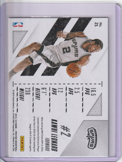 2015-16 Panini Prestige Basketball - Kawhi Leonard 'Prestigious Pros'