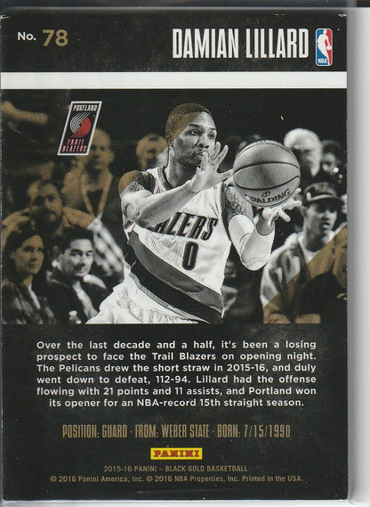 2015-16 Panini Black Gold Basketball - Damian Lillard