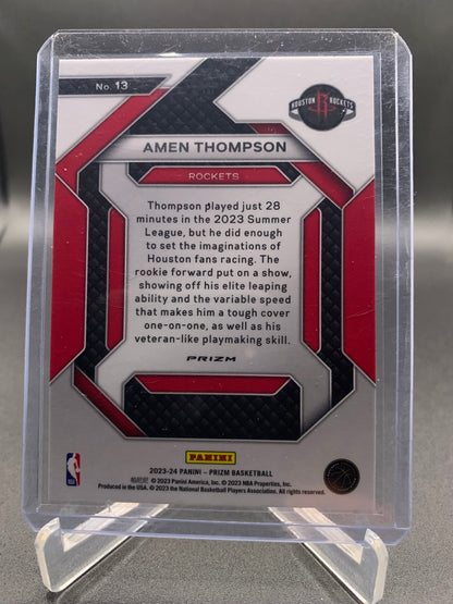 2023-24 Panini Prizm Basketball - Amen Thompson ‘Emergent’ Silver Prizm Holo RC Rookie