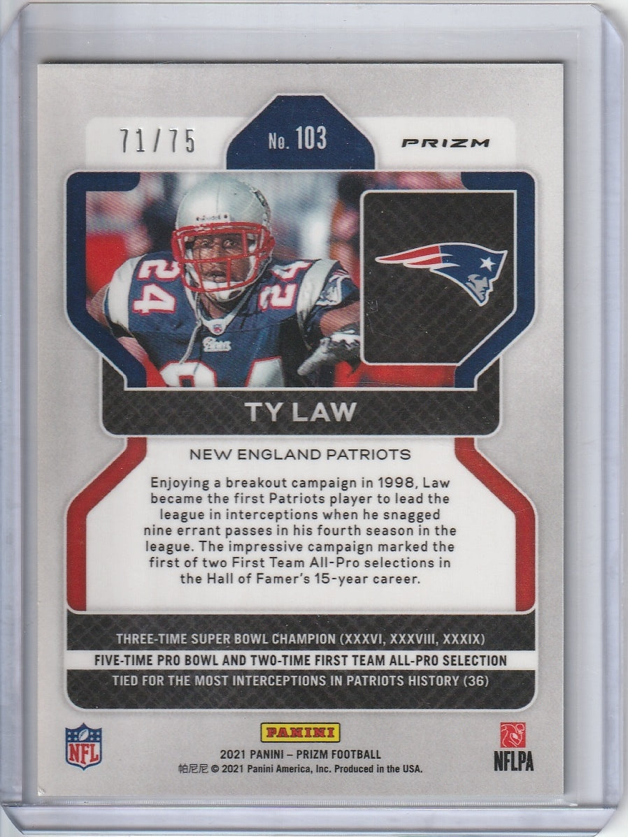 2021 Panini Prizm Football - Ty Law 'Green Scope' /75