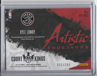 2017-18 Panini Court Kings Basketball - Kyle Lowery 'Artistic Endeavors /299 *Game Worn*