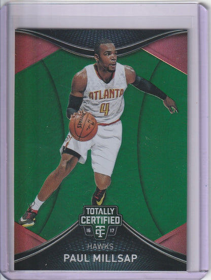 2016-17 Panini Totally Certified Basketball - Paul Millsap 'Green' 4/5 *Jersey Numbered*