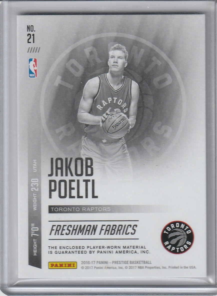 2016-17 Panini Prestige Basketball - Jakob Poeltl 'Freshman Fabrics' /99 *Player Worn*
