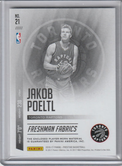 2016-17 Panini Prestige Basketball - Jakob Poeltl 'Freshman Fabrics' /99 *Player Worn*