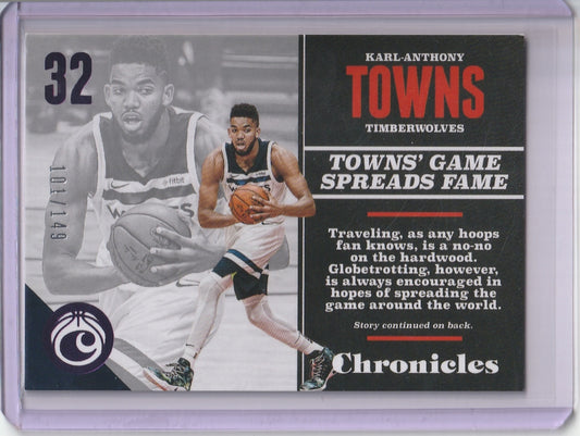 2017-18 Panini Chronicles Basketball - Karl-Anthony Towns 'Purple' /149