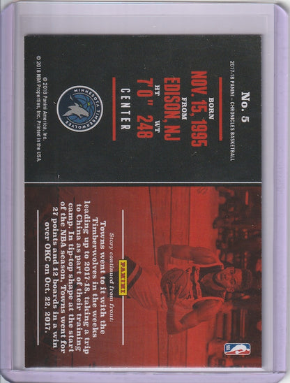 2017-18 Panini Chronicles Basketball - Karl-Anthony Towns 'Purple' /149