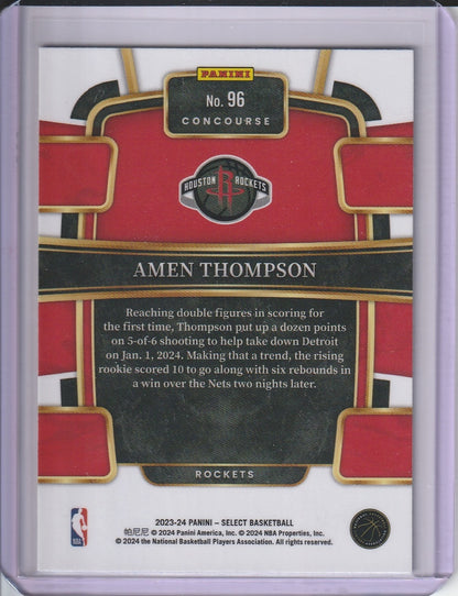 2023-24 Panini Select Basketball - Amen Thompson RC Rookie