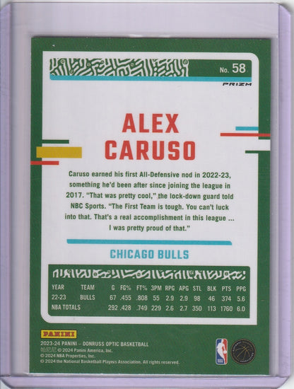 2023-24 Panini Donruss Optic Basketball - Alex Caruso 'Purple Prizm'