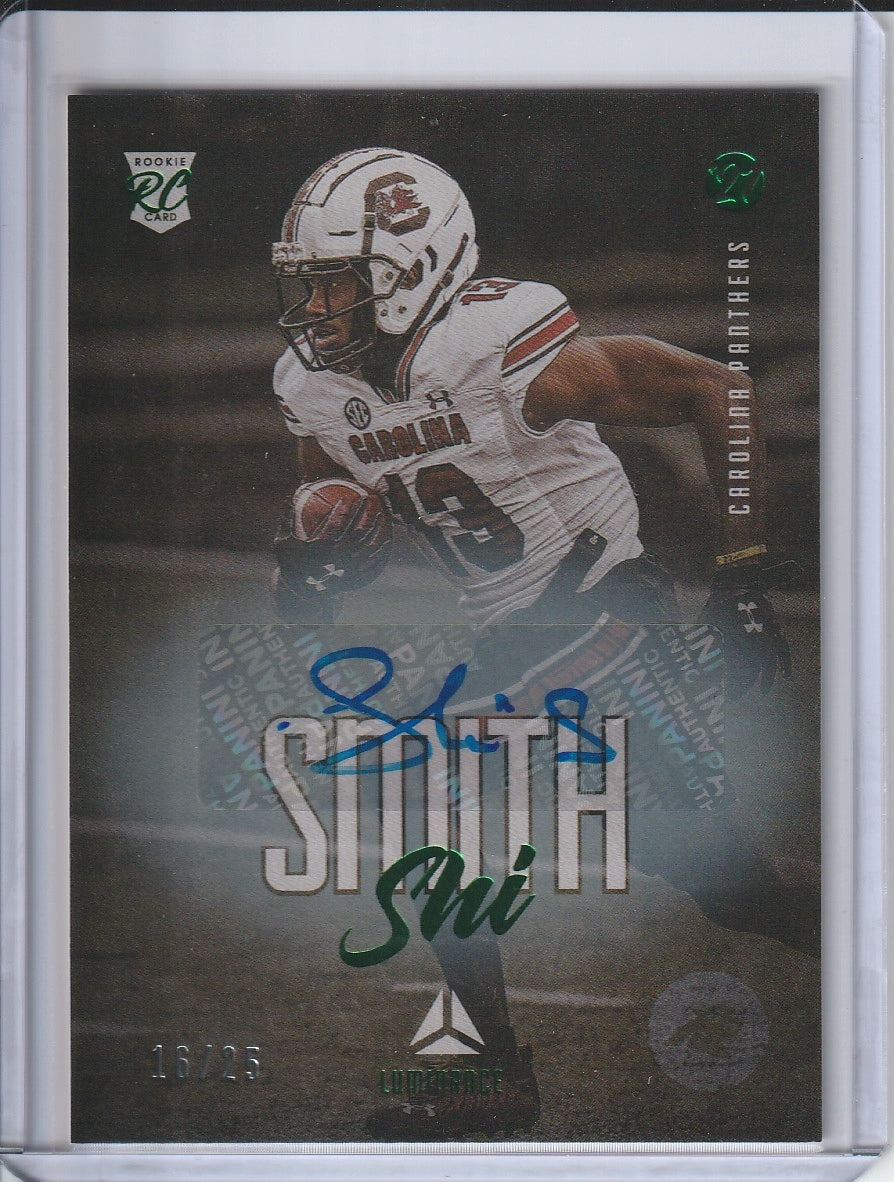 2021 Panini Luminance Football - Shi Smith RC Rookie Auto 'Green' /25