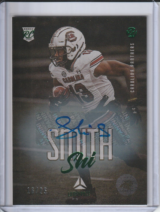 2021 Panini Luminance Football - Shi Smith RC Rookie Auto 'Green' /25