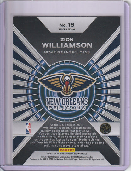 2023-24 Panini Prizm Basketball - Zion Williamson 'Dominance' Silver Prizm Holo