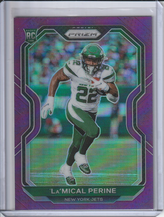 2020 Panini Prizm Football - La'Mical Perine 'Purple Prizm' RC Rookie /125