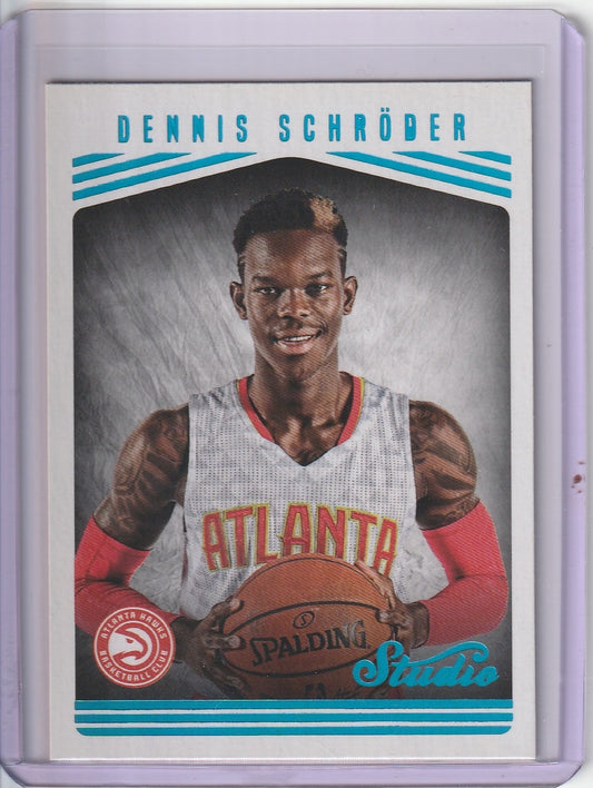 2016-17 Panini Studio Basketball - Dennis Schroder 'Teal Portrait' SP