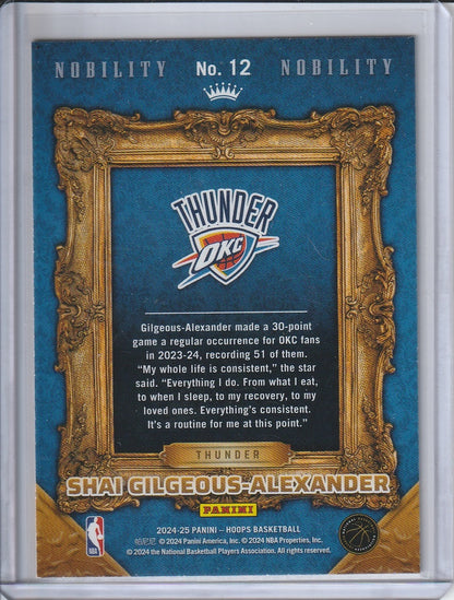 2024-25 Panini Hoops Basketball - Shai Gilgeous Alexander 'Nobility'