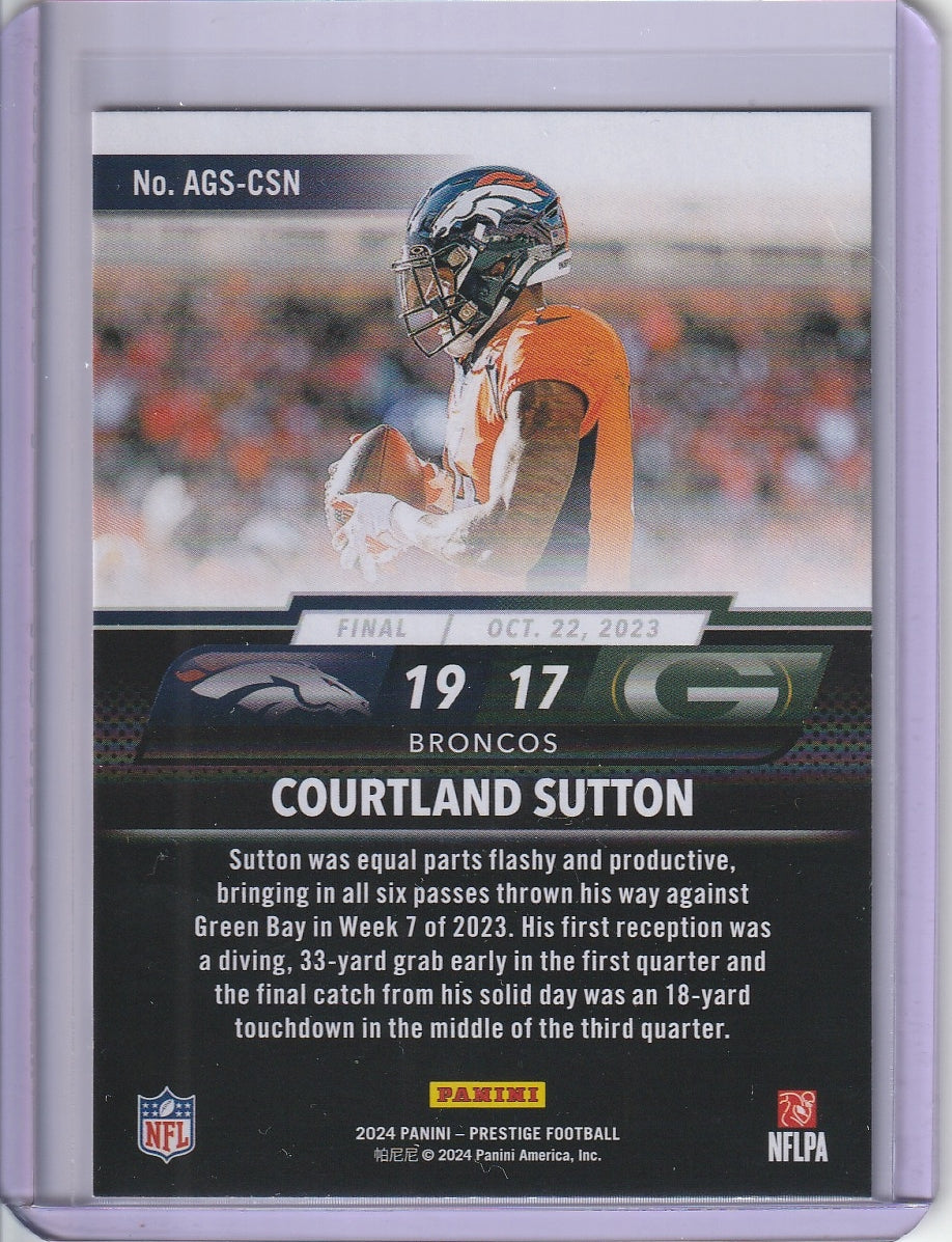 2024 Panini Prestige Football - Courtland Sutton 'Any Given Sunday'