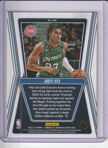 2022-23 Panini Chronicles Marquee Basketball - Jaden Ivey 'Asia Blue'