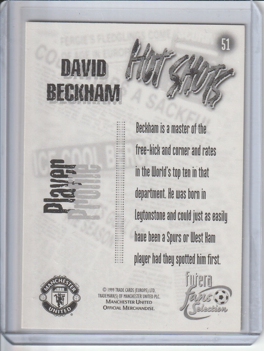 1999 Futera - David Beckham 'Hot Shots' Fan Selection