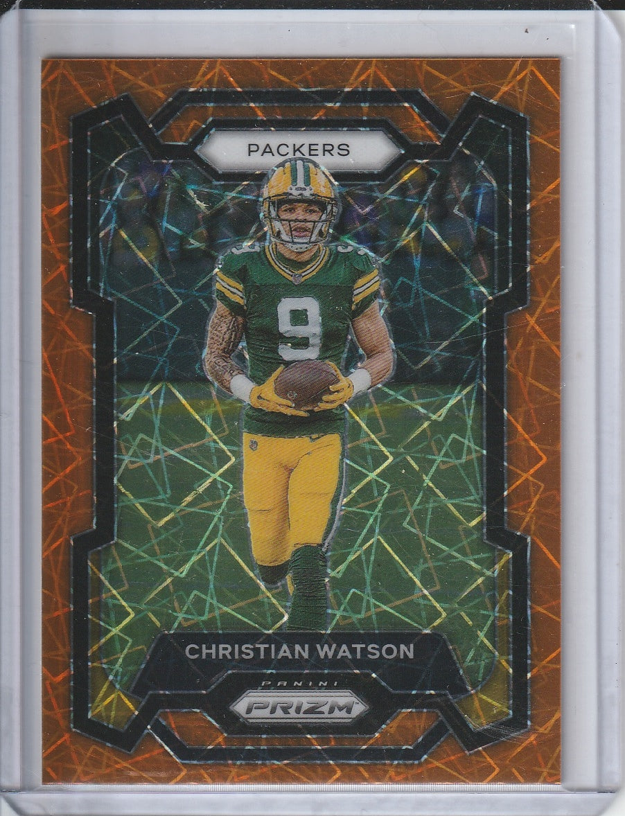 2023 Panini Prizm Football - Christian Watson 'Orange Lazer Prizm'